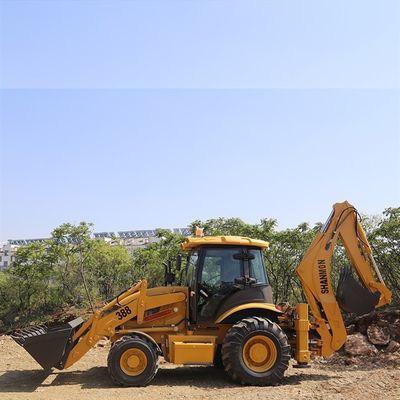 Construction Works 4×4 Backhoe Loader Powering Building Equipment