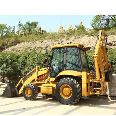 Construction Works 4×4 Backhoe Loader Powering Building Equipment