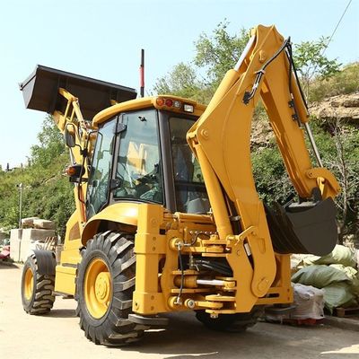 Construction Works 4×4 Backhoe Loader Powering Building Equipment